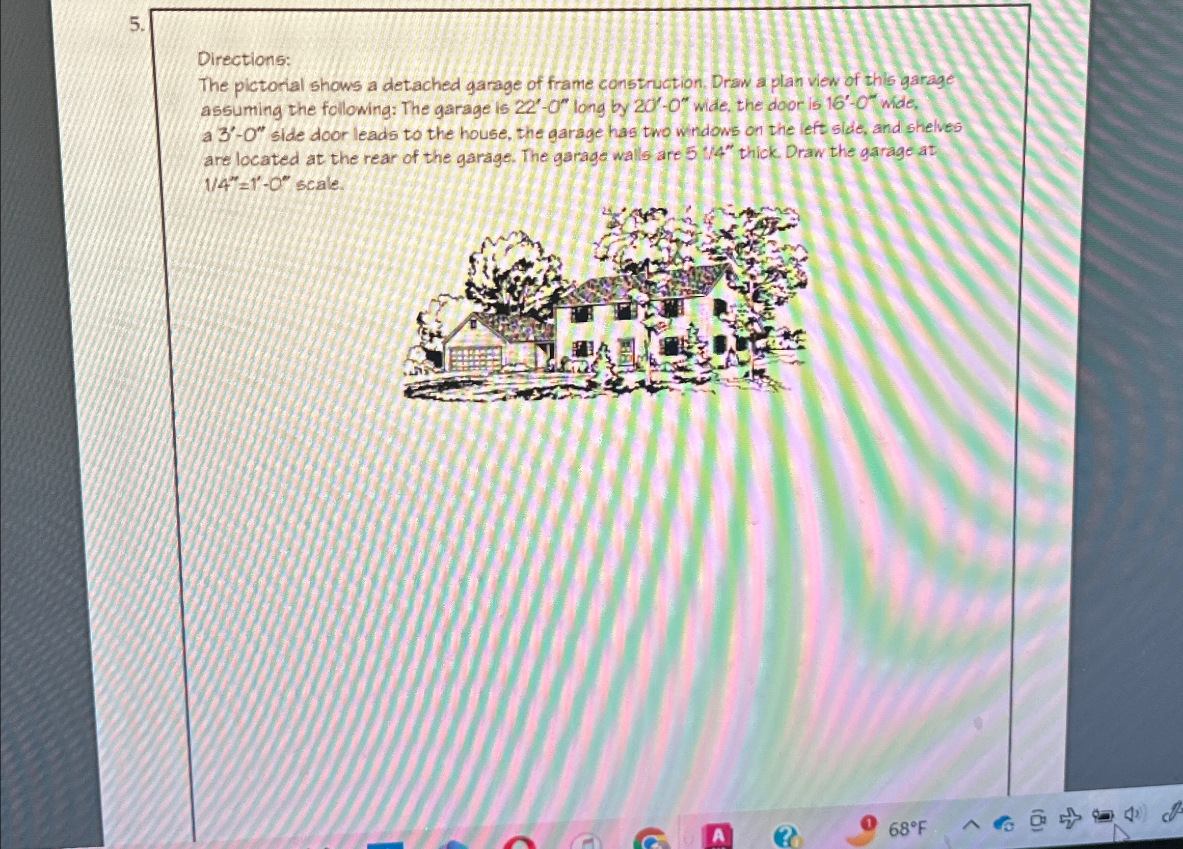 Solved Directions:The pictorial shows a detached garage of | Chegg.com