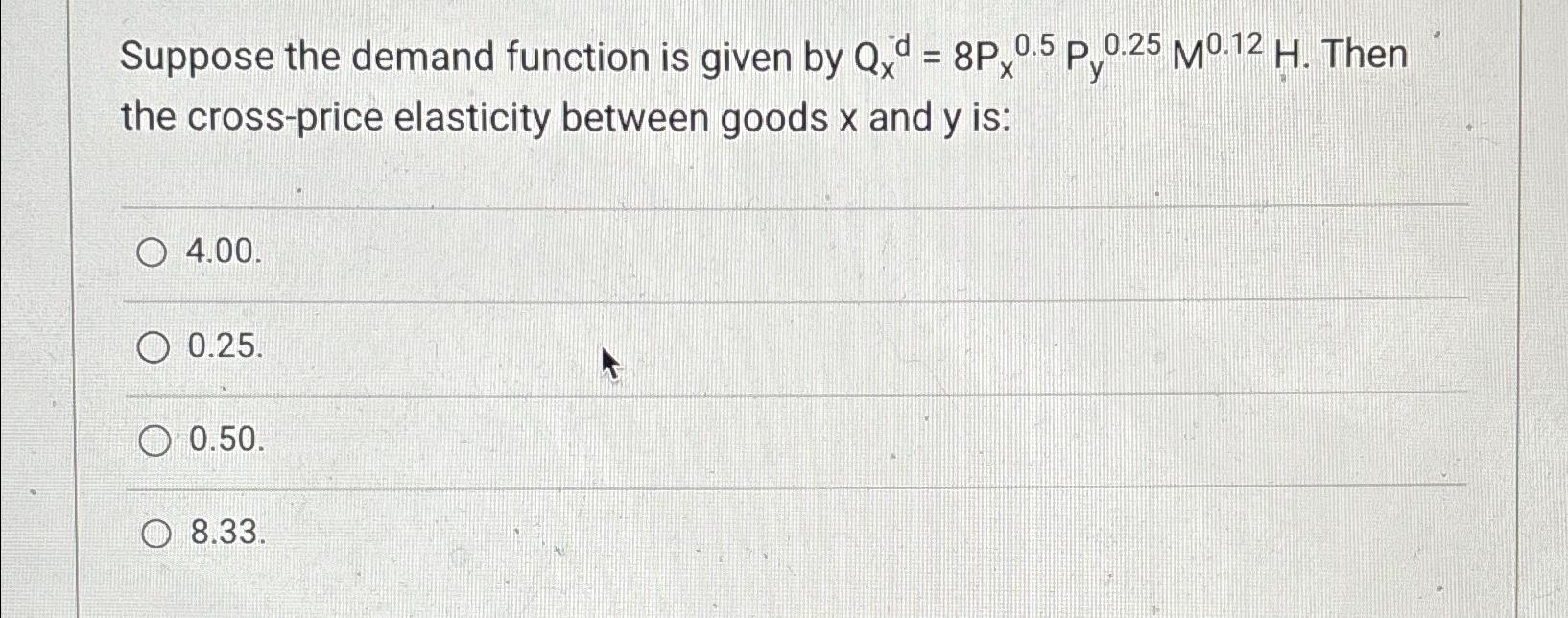 Solved Suppose The Demand Function Is Given By | Chegg.com