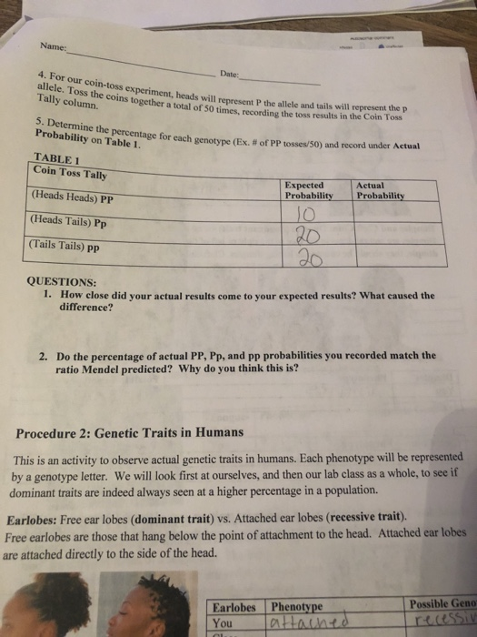 Solved allele. Toss the coins together a total of 50 times,