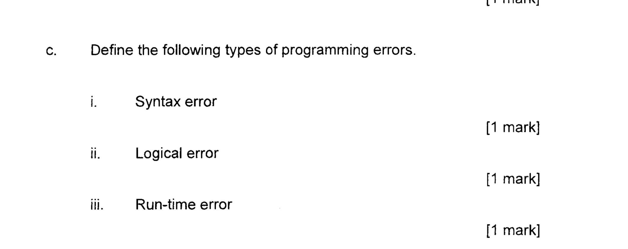 Solved C. ﻿Define The Following Types Of Programming | Chegg.com