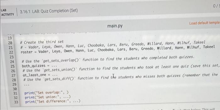 Solved 3. I0 LAB: Quiz compietion (set) CS8 Learning Goals | Chegg.com