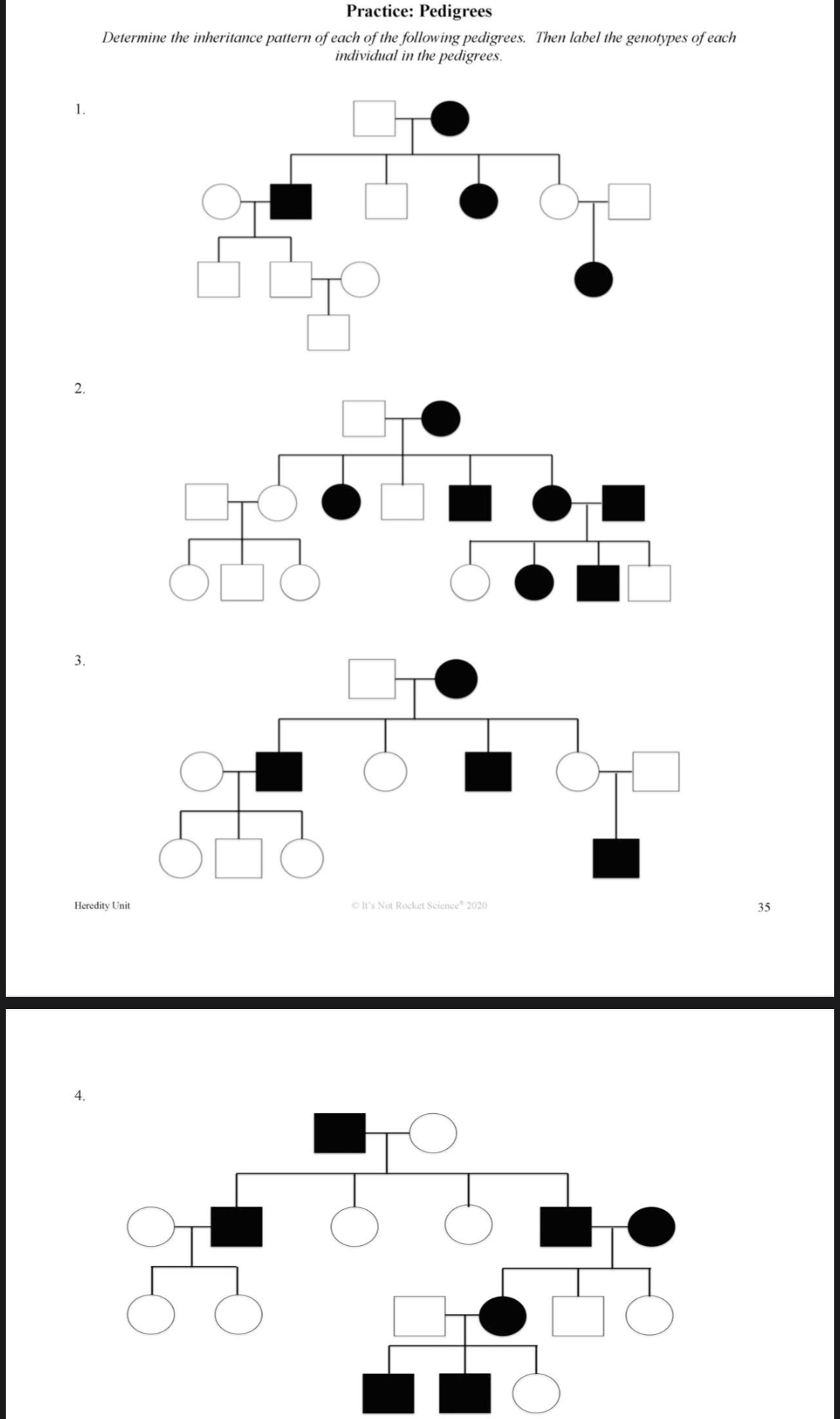 Practice Pedigreesdetermine The Inheritance Pattern