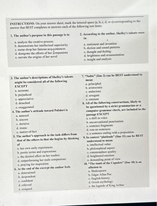 SAMPLE PASSAGE TO PREPARE FOR CRITICAL READING In | Chegg.com