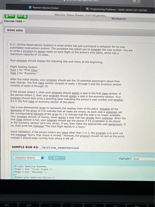 Solved & Pearson Session Ended Programming Problems - | Chegg.com