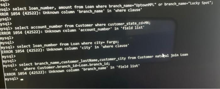 Solved all you need to do is fix Error on SQL commands. all | Chegg.com
