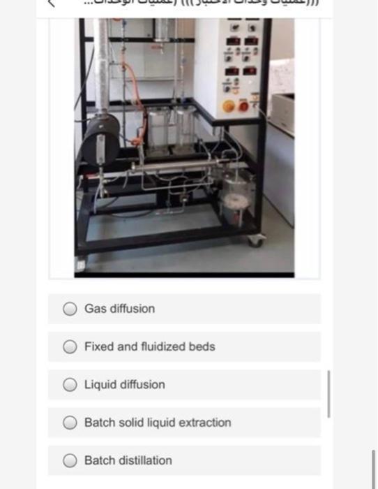 Solved Gas diffusion Fixed and fluidized beds O Liquid