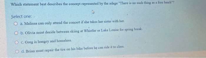 Solved Which statement best describes the concept | Chegg.com