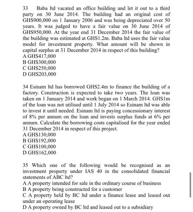 Solved 29 In case of property held under an operating lease