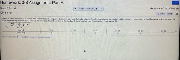 Solved Homework: 3-3 Assignment Part A Save Score: 0.5 of 1 | Chegg.com