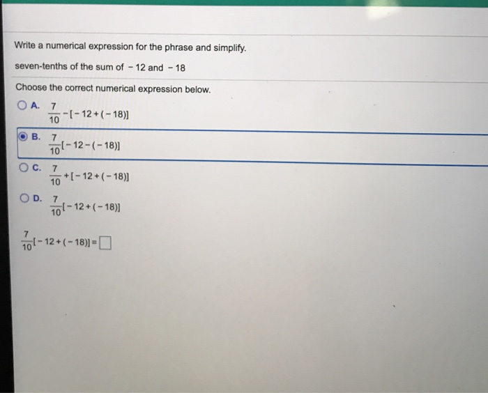 Solved Write a numerical expression for the phrase and | Chegg.com