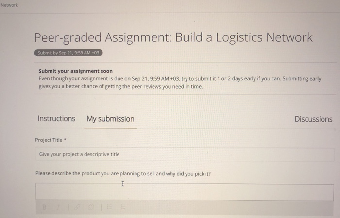 peer graded assignment build a logistics network