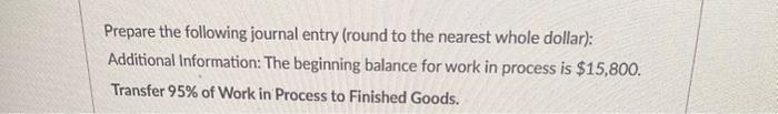 Solved Prepare the following journal entry (round to the | Chegg.com