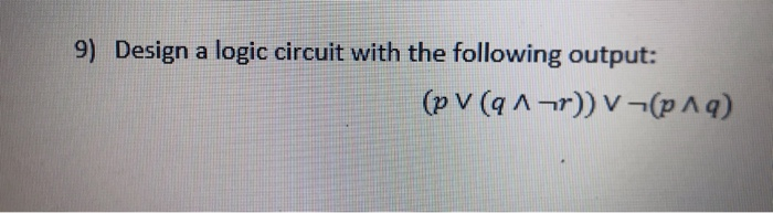 Solved 9) Design a logic circuit with the following output: | Chegg.com