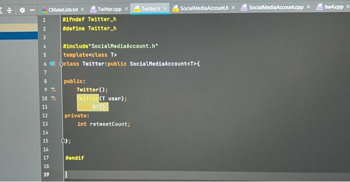 Solved 3. Derive a class called Twitter from | Chegg.com