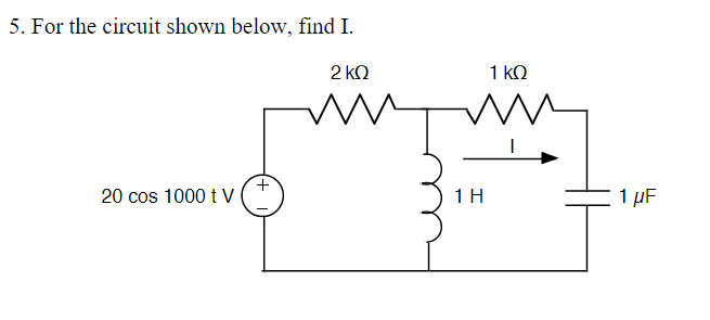 Solved For the circuit shown below, find I. | Chegg.com
