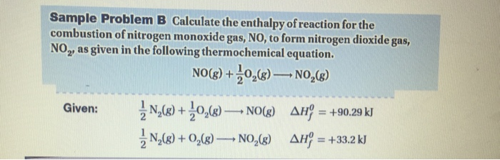 Solved Sample Problem B Calculate The Enthalpy Of Reaction | Chegg.com