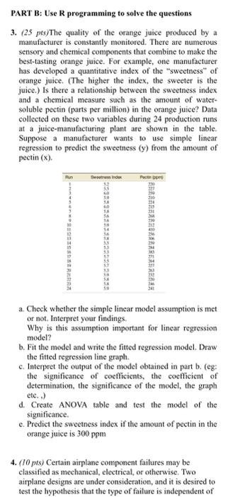 Solved PART B: Use R Programming To Solve The Questions 3. | Chegg.com