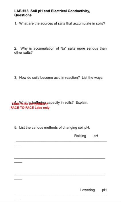 Solved II. SOIL PASTE (or Extraction) Making a soil paste | Chegg.com