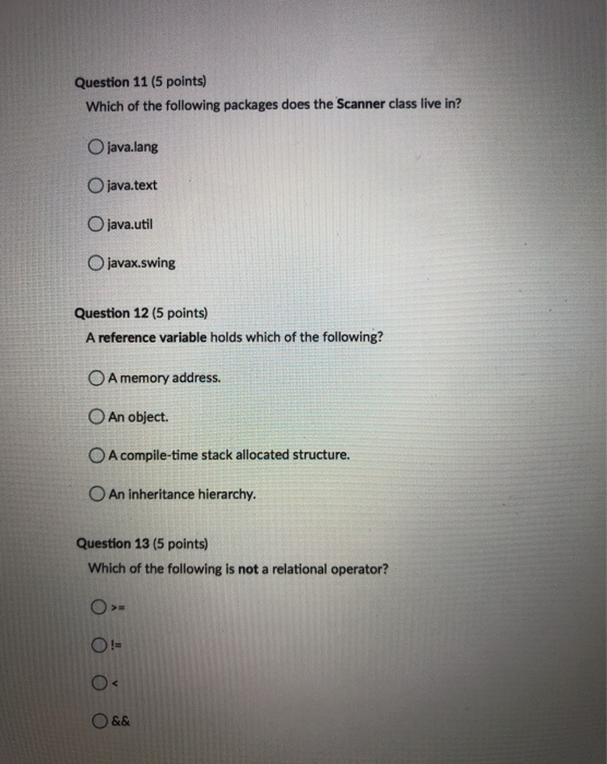 Solved Question 6 (5 points) Which of the following is not a | Chegg.com