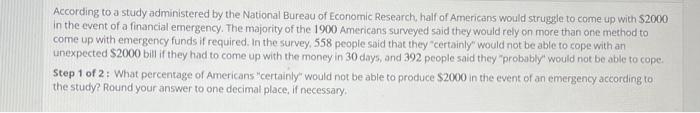 Solved According to a study administered by the National | Chegg.com