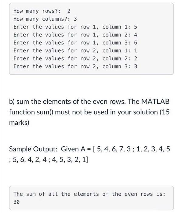 Solved How many rows?: 2 How many columns?: 3 Enter the | Chegg.com