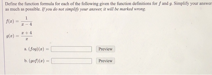 Solved Define the function formula for each of the following | Chegg.com