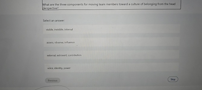 Solved What are the three components for moving team members | Chegg.com