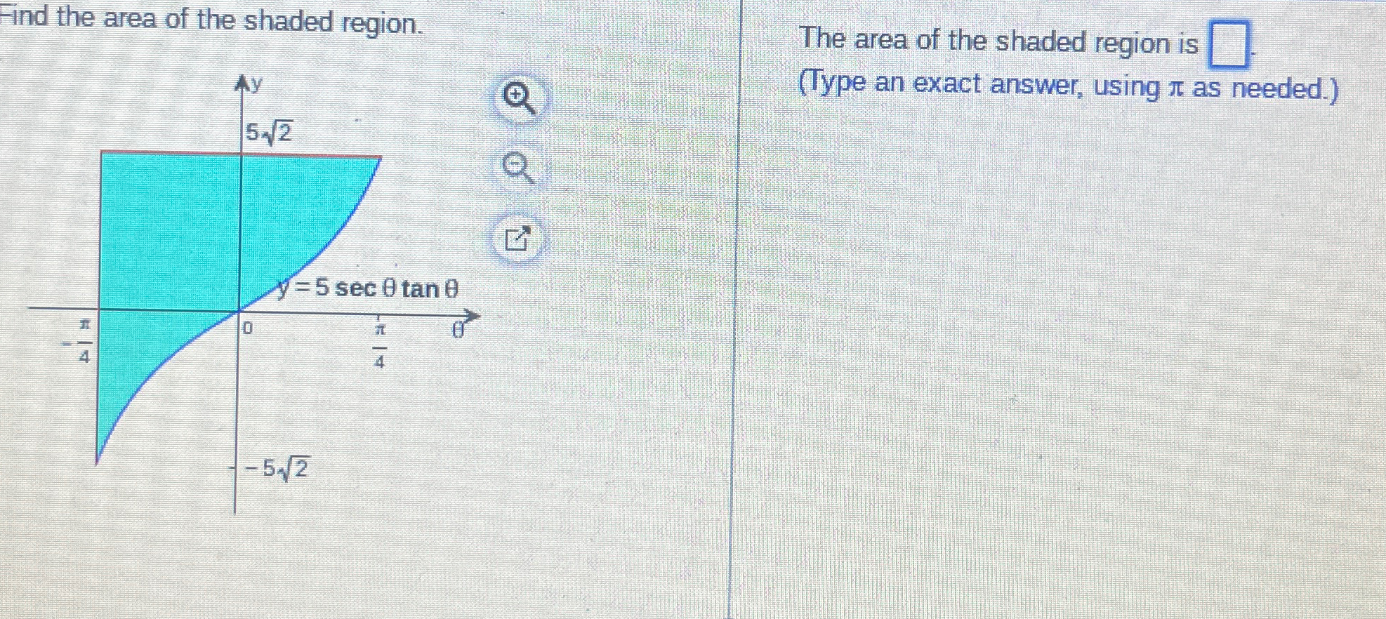 Solved Find the area of the shaded region.The area of the | Chegg.com