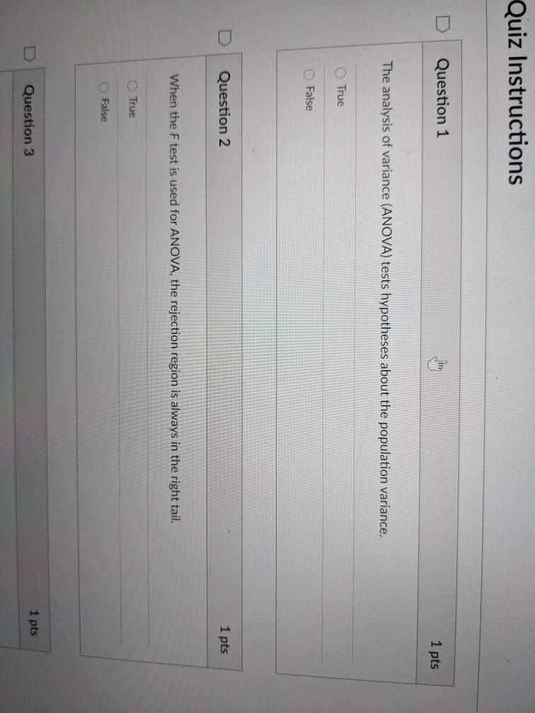 Solved Quiz Instructions Question 1 1 pts The analysis of | Chegg.com