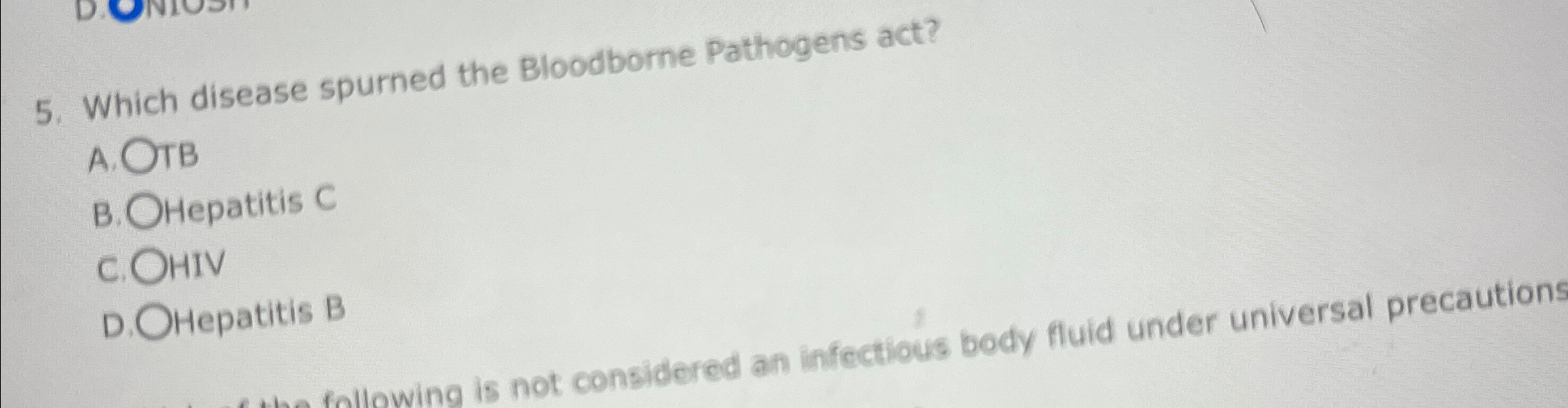 Which Disease Spurned The Bloodborne Pathogens Act