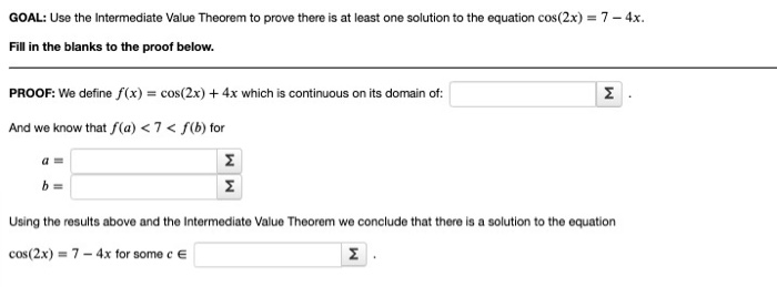 Solved GOAL: Use the Intermediate Value Theorem to prove | Chegg.com