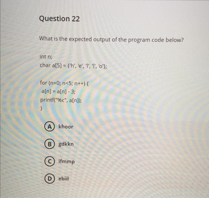 Solved Question 21 What is the output to the screen? int | Chegg.com