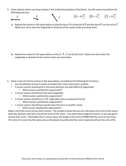 Solved 3. Some Velocity Vectors Are Drawn Below In The 2 | Chegg.com