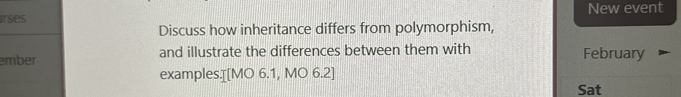 Solved Discuss how inheritance differs from polymorphism, | Chegg.com