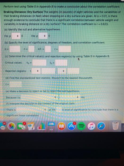 Solved Perform test using Table 5 in Appendix B to make a | Chegg.com
