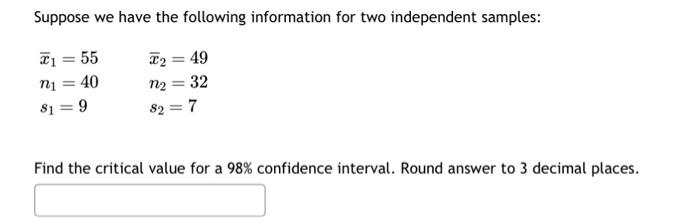 Solved Suppose we have the following information for two | Chegg.com