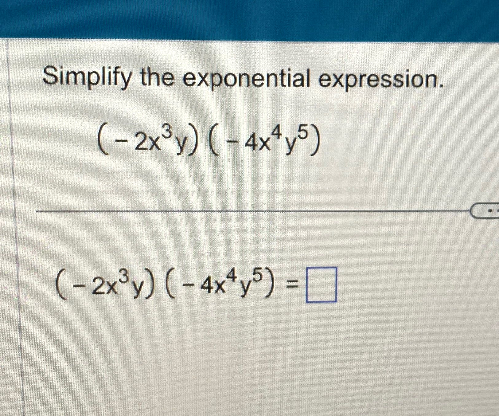Solved Simplify the exponential | Chegg.com