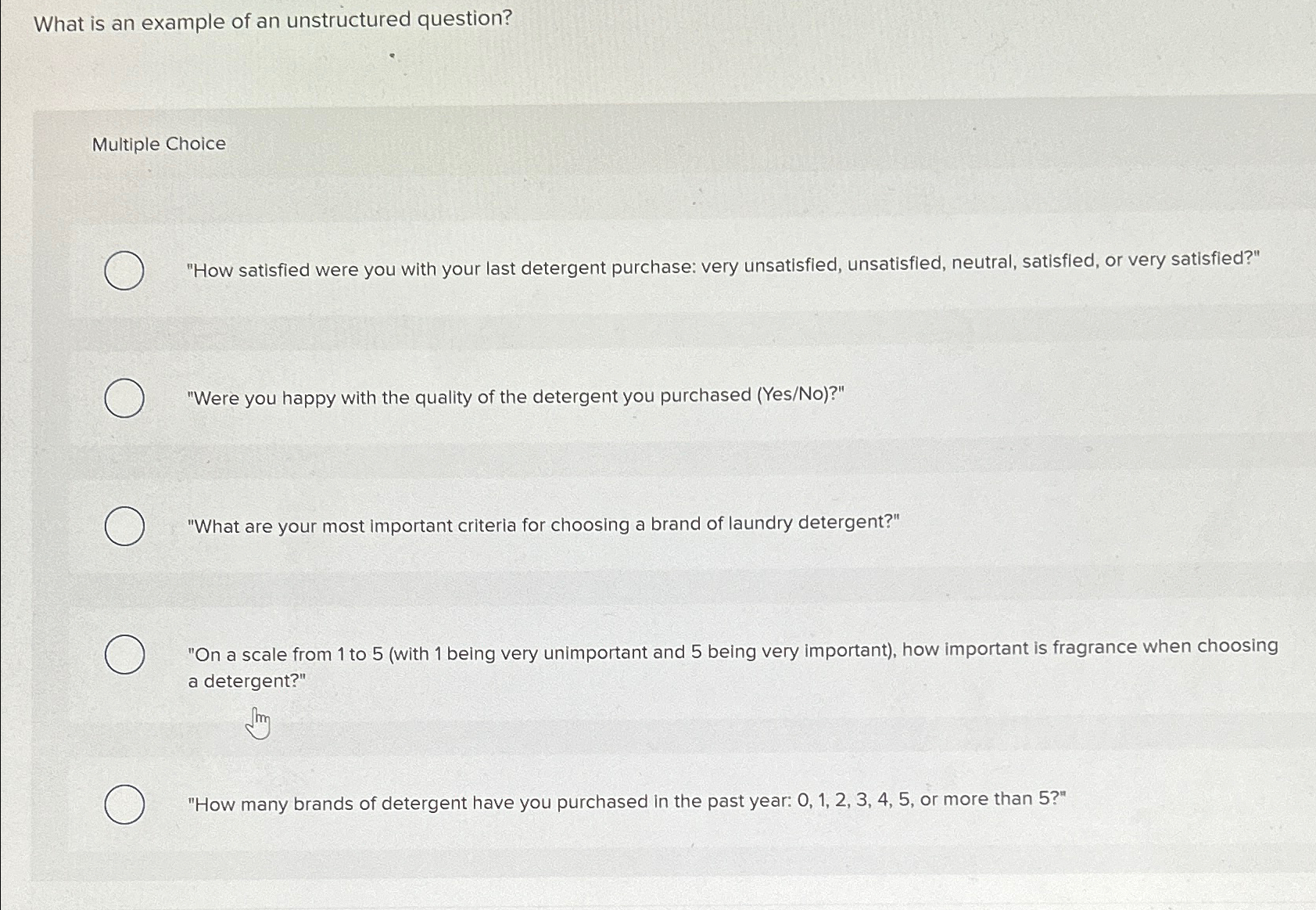 Solved What is an example of an unstructured | Chegg.com