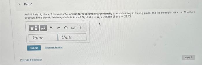 Solved An infinitely big block of thickness 2R and uniform | Chegg.com