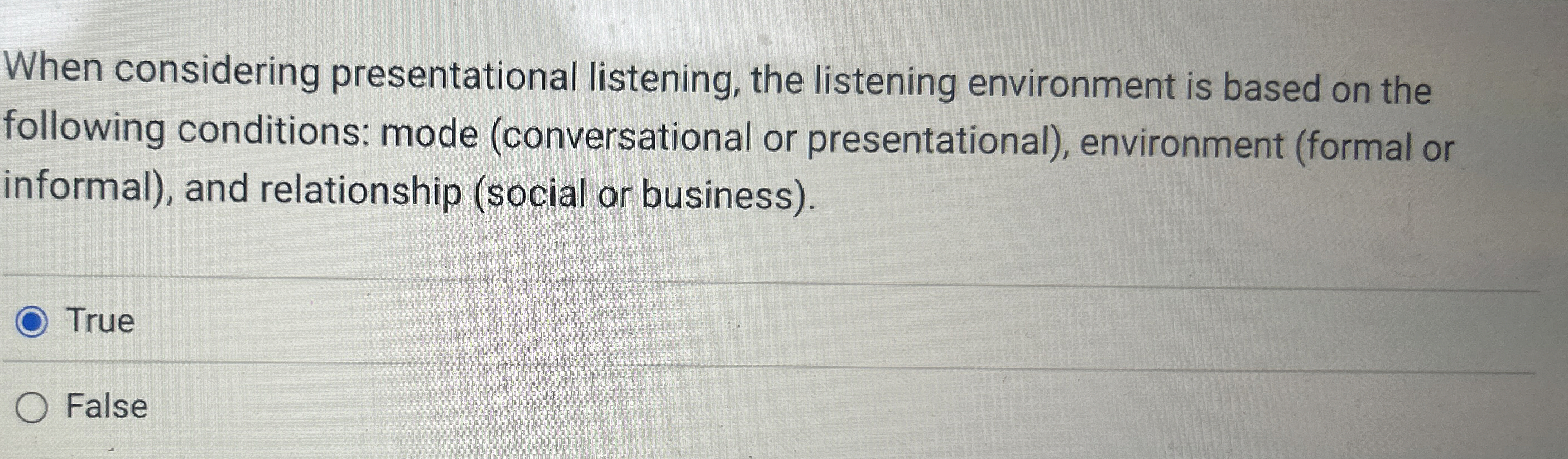 Solved When Considering Presentational Listening The Chegg