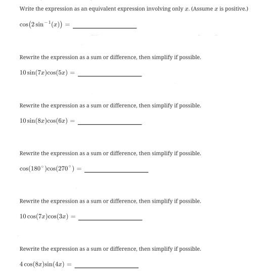 Solved Write the expression as an equivalent expression | Chegg.com