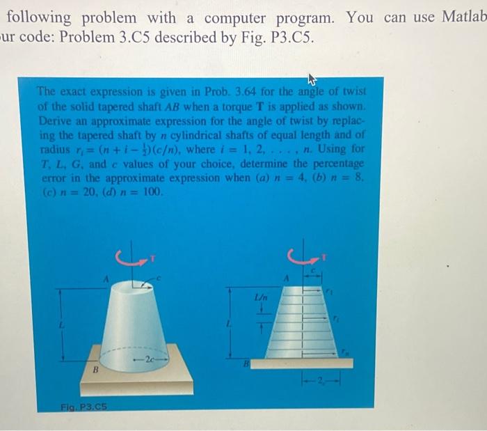 Solved following problem with a computer program. You can | Chegg.com