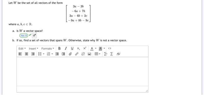 Solved Let W be the set of all vectors of the form | Chegg.com