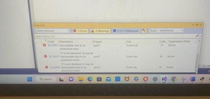 how do i fix there errors in visual basics | Chegg.com