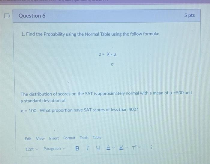 Solved Question 6 5 pts 1. Find the Probability using the | Chegg.com