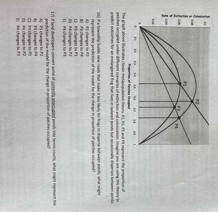 Solved The graph above illustrates classic metapopulation | Chegg.com