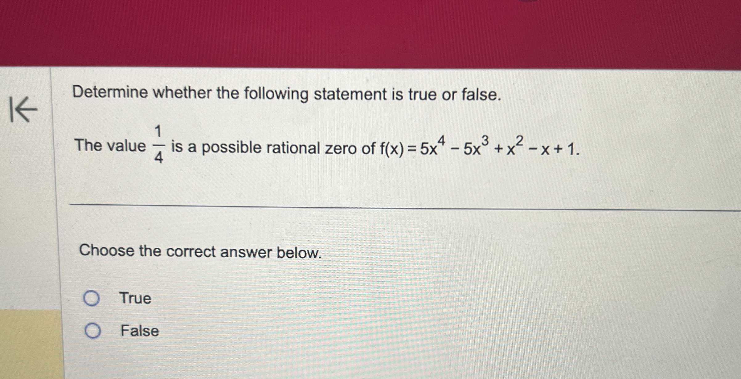 Solved Determine whether the following statement is true or | Chegg.com