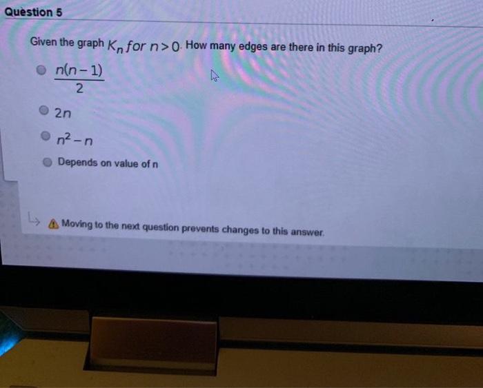 Solved Question 5 Given the graph Kn for n>0. How many edges | Chegg.com