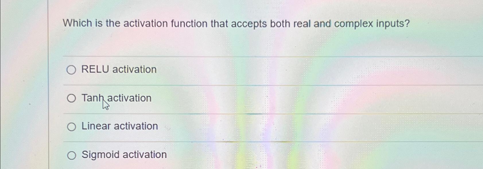 Solved Which is the activation function that accepts both | Chegg.com