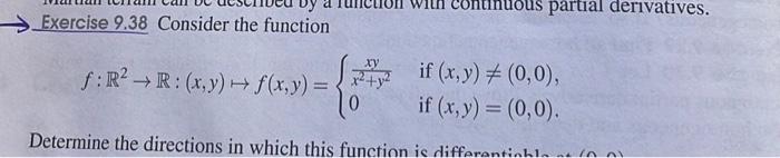 Solved Exercise 9.38 Consider The Function | Chegg.com